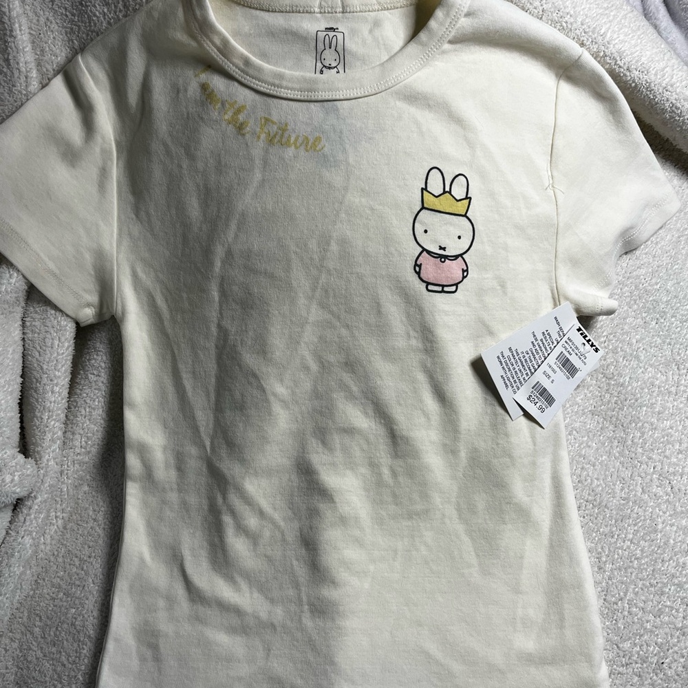 Tilly's Cream Kids Tee with Cute Character